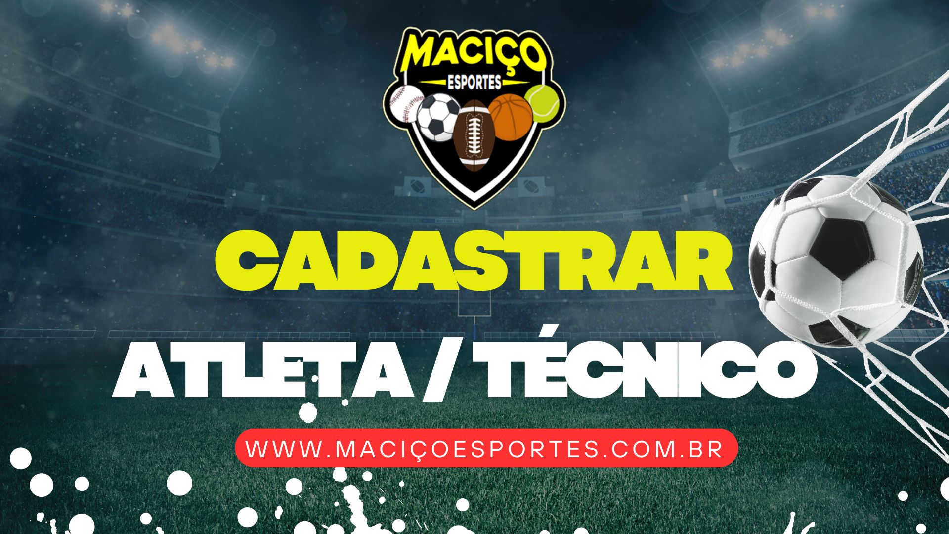cadastrar atleta e tecnico - macico esportes
