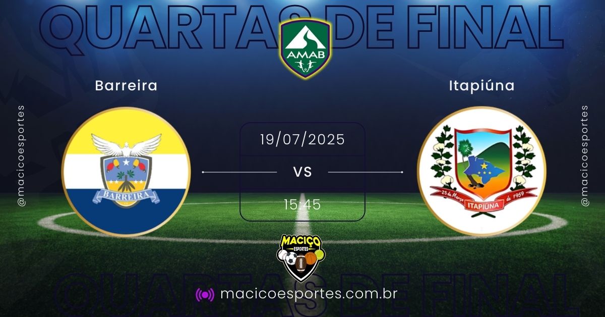 Barreira e Itapiúna empatam em duelo equilibrado pelas quartas da Copa AMAB 2025